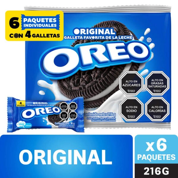 PACK GALLETAS OREO ORIGINAL 6 PQT 216GR.