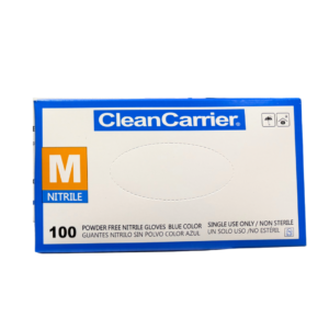 GUANTE NITRILO AZUL SIN POLVO M 100 UN CLEANCARRIER