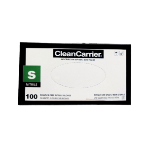 GUANTE NITRILO NEGRO SIN POLVO S 100 UN CLEANCARRIER