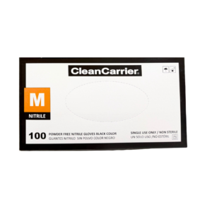 GUANTE NITRILO NEGRO SIN POLVO M 100 UN CLEANCARRIER