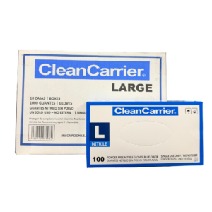 EMBALAJE GUANTE NITRILO AZUL SIN POLVO L 10 CAJAS 100 UN CLEANCARRIER