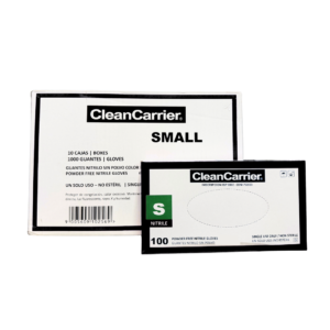 EMBALAJE GUANTE NITRILO NEGRO SIN POLVO S 10 CAJAS 100 UN CLEANCARRIER