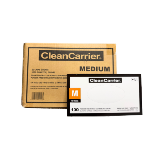 EMBALAJE GUANTE NITRILO NEGRO SIN POLVO M 10 CAJAS 100 UN CLEANCARRIER