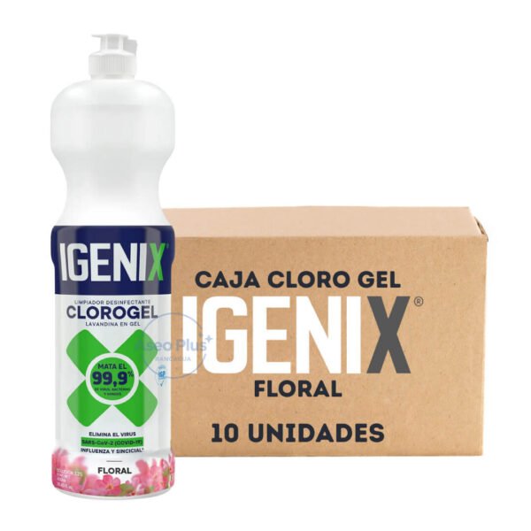 CAJA CLORO GEL IGENIX FLORAL 900 ML X10