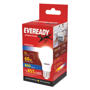 BOMBILLO LED 8W LUZ BLANCA EVEREADY