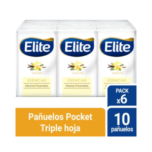 PAÑUELOS ELITE TRIPLE HOJA AROMAS 6 PAQUETES DE 10UN