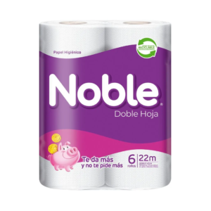 PAPEL HIGIENICO NOBLE 22 MTS X 6 ROLLOS