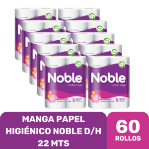 PAPEL HIGIENICO NOBLE 22 MTS X 60 ROLLOS