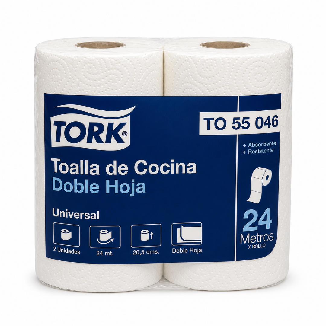 TOALLA DE PAPEL TORK 2 ROLLOS 24 M DOBLE HOJA
