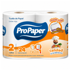 TOALLA PAPEL PROPAPER 2 ROLLOS 24 MT