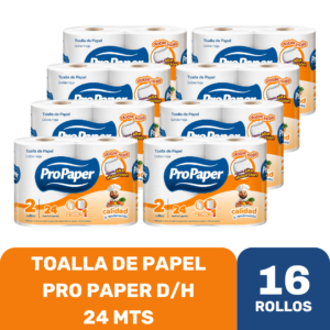 TOALLA PAPEL PROPAPER 16 ROLLOS 24 MT