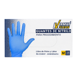GUANTE NITRILO CELESTE M 100 UNID