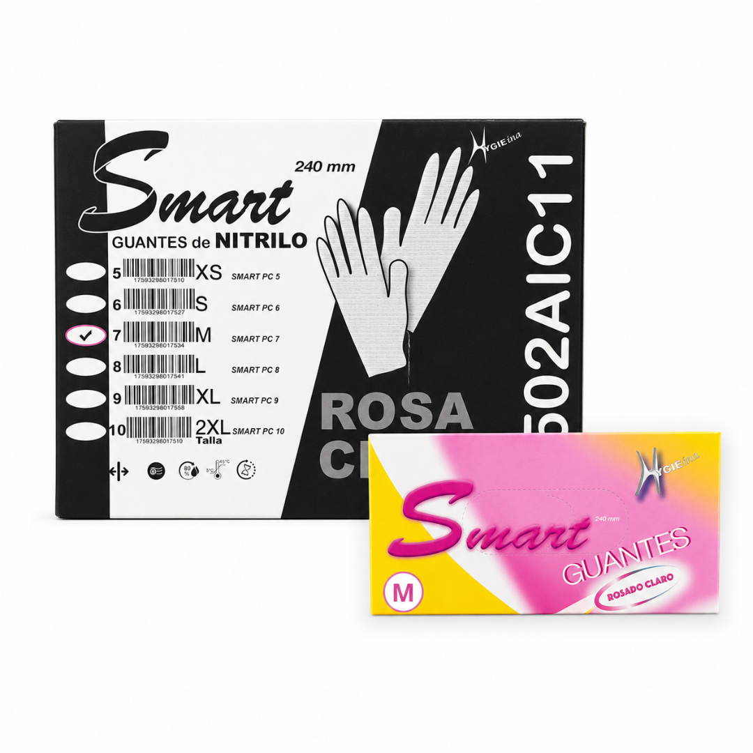 EMBALAJE GUANTE NITRILO ROSADO M 10 CAJAS