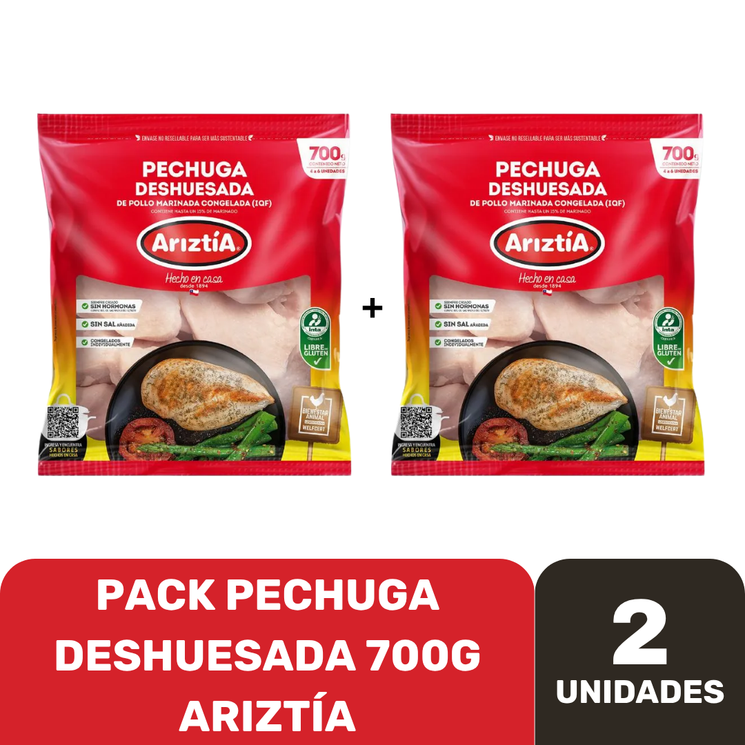 PACK PECHUGA DESHUESADA 700G ARIZTIA X2